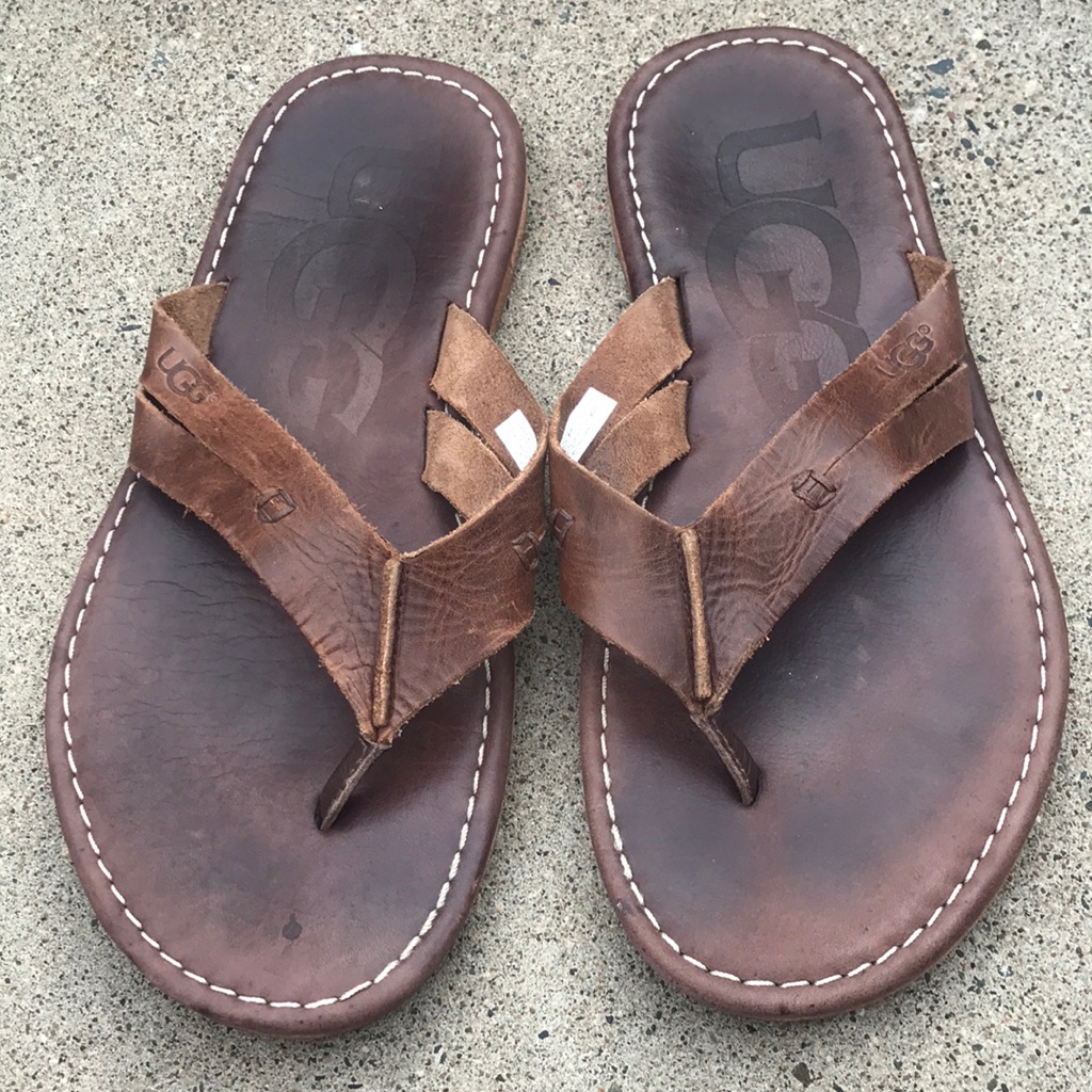 Ugg Brown Leather Thong Sandal